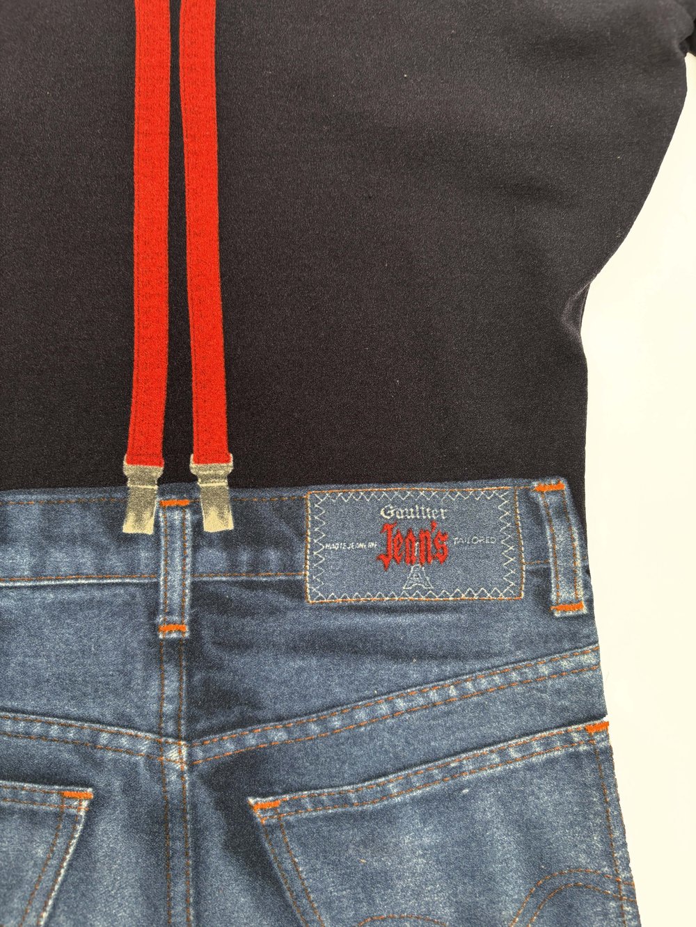 Jean Paul Gaultier F/W 1997 suspender print top — JAMES VELORIA